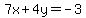 7x%2B4y=-3