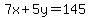 7x%2B5y=145