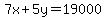 7x%2B5y=19000