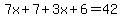 7x%2B7%2B3x%2B6=42