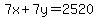 7x%2B7y=2520