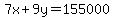 7x%2B9y=155000