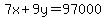 7x%2B9y=97000