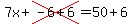 7x%2Bcross%28-6%2B6%29=50%2B6