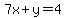 7x%2By=4