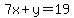 7x%2By+=+19
