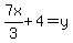 7x%2F3%2B4=y