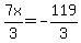 7x%2F3=-119%2F3