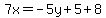 7x=-5y%2B5%2B8