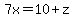7x=10%2Bz