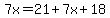 7x=21%2B7x%2B18