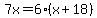 7x=6%28x%2B18%29
