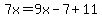 7x=9x-7%2B11