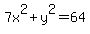 7x%5E2+%2B+y%5E2+=+64