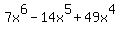 7x%5E6-14x%5E5%2B49x%5E4