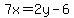 7x+=+2y+-6