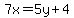 7x+=+5y%2B4