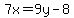 7x+=+9y-+8
