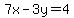 7x-3y=4