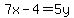 7x-4=5y
