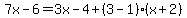 7x-6=3x-4%2B%283-1%29%28x%2B2%29