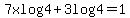 7xlog4%2B3log4=1