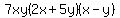 7xy%282x%2B5y%29%28x-y%29