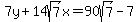 7y%2B14sqrt%287%29x=90sqrt%287%29-7