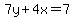 7y%2B4x=7