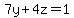 7y%2B4z=1