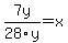 7y%2F28y+=+x