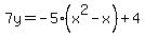 7y=-5%28x%5E2-x%29%2B4