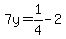 7y=1%2F4-2