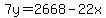 7y=2668-22x