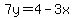 7y=4-3x