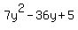7y%5E2-36y%2B5