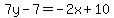 7y-7=-2x%2B10