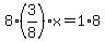8%283%2F8%29x+=+1%2A8