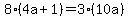 8%284a%2B1%29=3%2810a%29