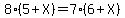 8%285%2BX%29=7%286%2BX%29