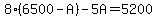 8%286500-A%29-5A=5200
