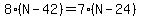 8%28N-42%29=7%28N-24%29