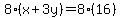 8%28x%2B3y%29=8%2816%29