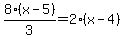 8%28x-5%29%2F3=+2%28x-4%29