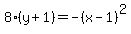 8%28y%2B1%29+=+-%28x-1%29%5E2
