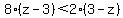 8%28z-3%29%3C2%283-z%29