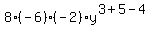 8%2A%28-6%29%2A%28-2%29%2Ay%5E%283%2B5-4%29