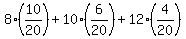 8%2A%2810%2F20%29+%2B+10%2A%286%2F20%29+%2B+12%2A%284%2F20%29