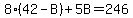 8%2A%2842+-+B%29+%2B+5B+=+246