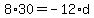 8%2A30=-12%2Ad